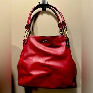 Genuine Coach Tote Purse Rich, Deep red